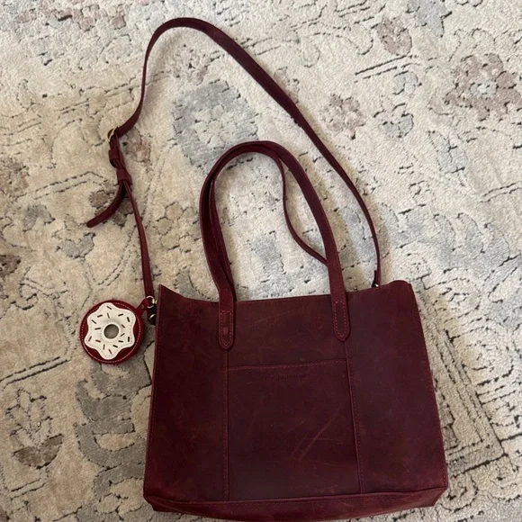 Portland Leather Burgundy Tote Bag - Picture 4 of 5